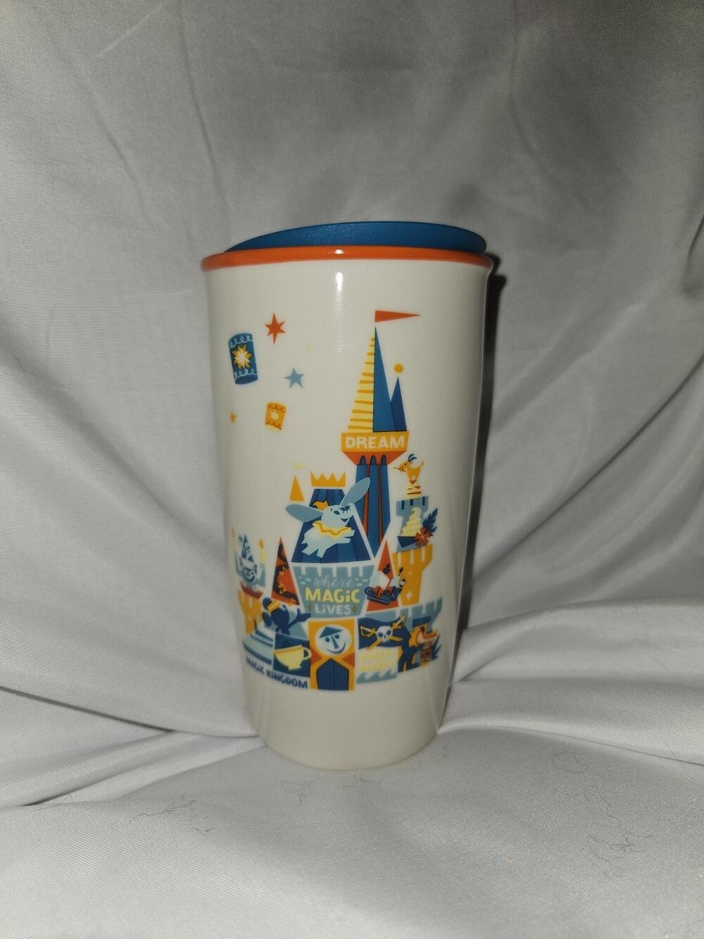 STARBUCKS DISNEY EXCLUSIVE MAGIC KINGDOM 12 OZ CERAMIC TUMBLER NEW